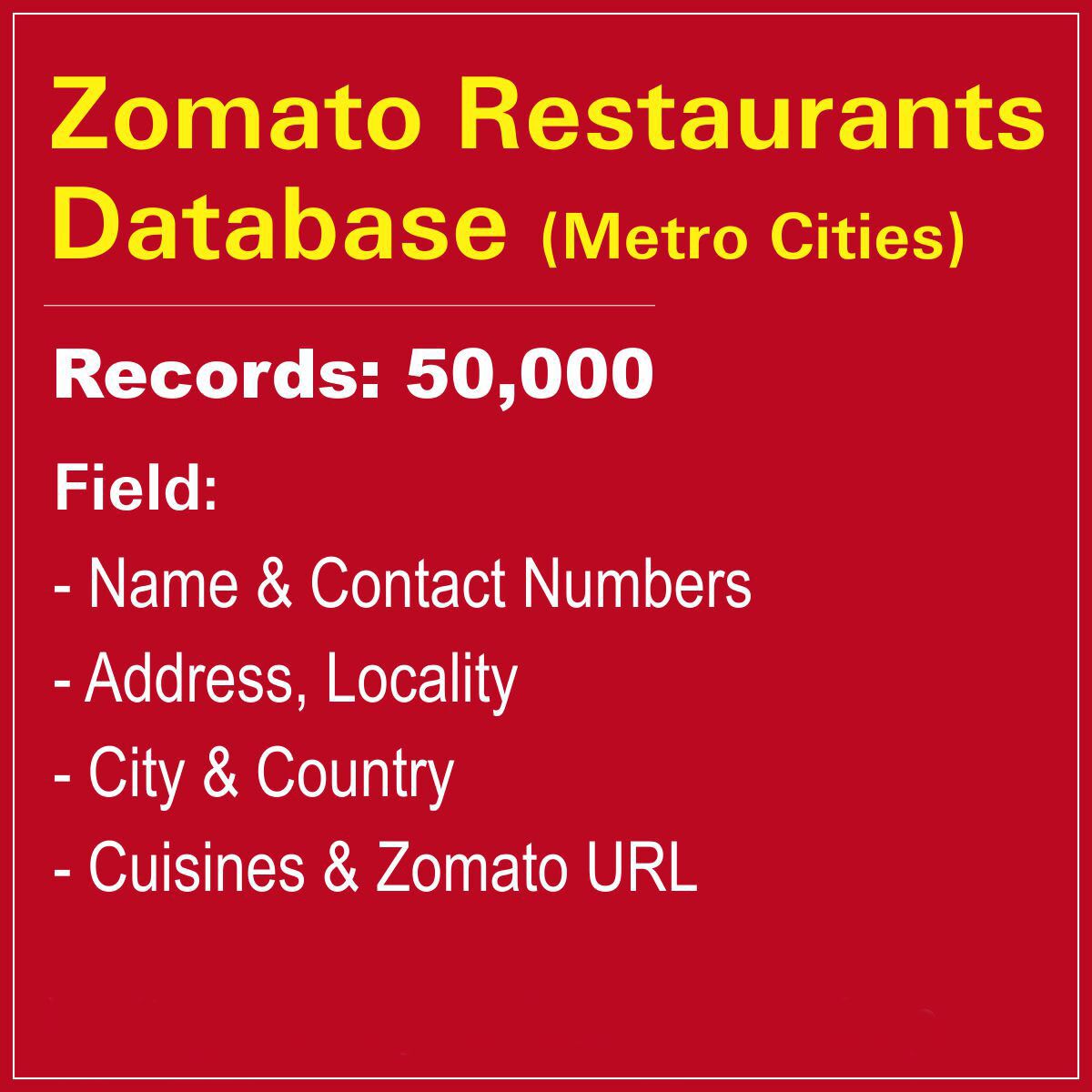 Zomato Restaurants Database 1 Zomato Restaurant Database