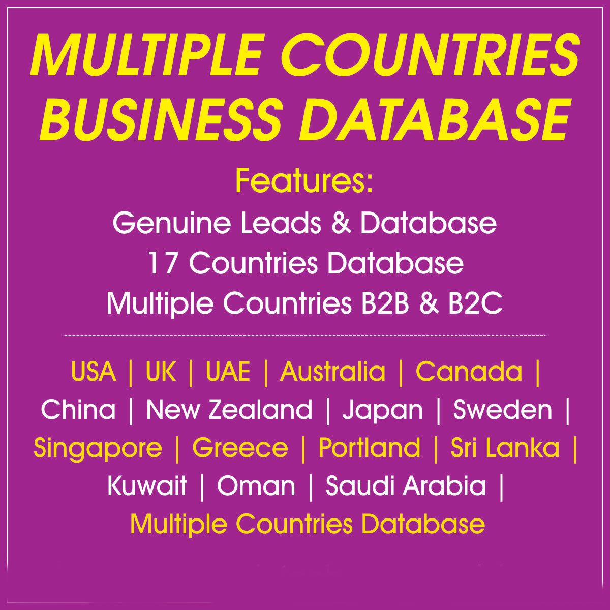 Multiple Countries B2B and B2C Database